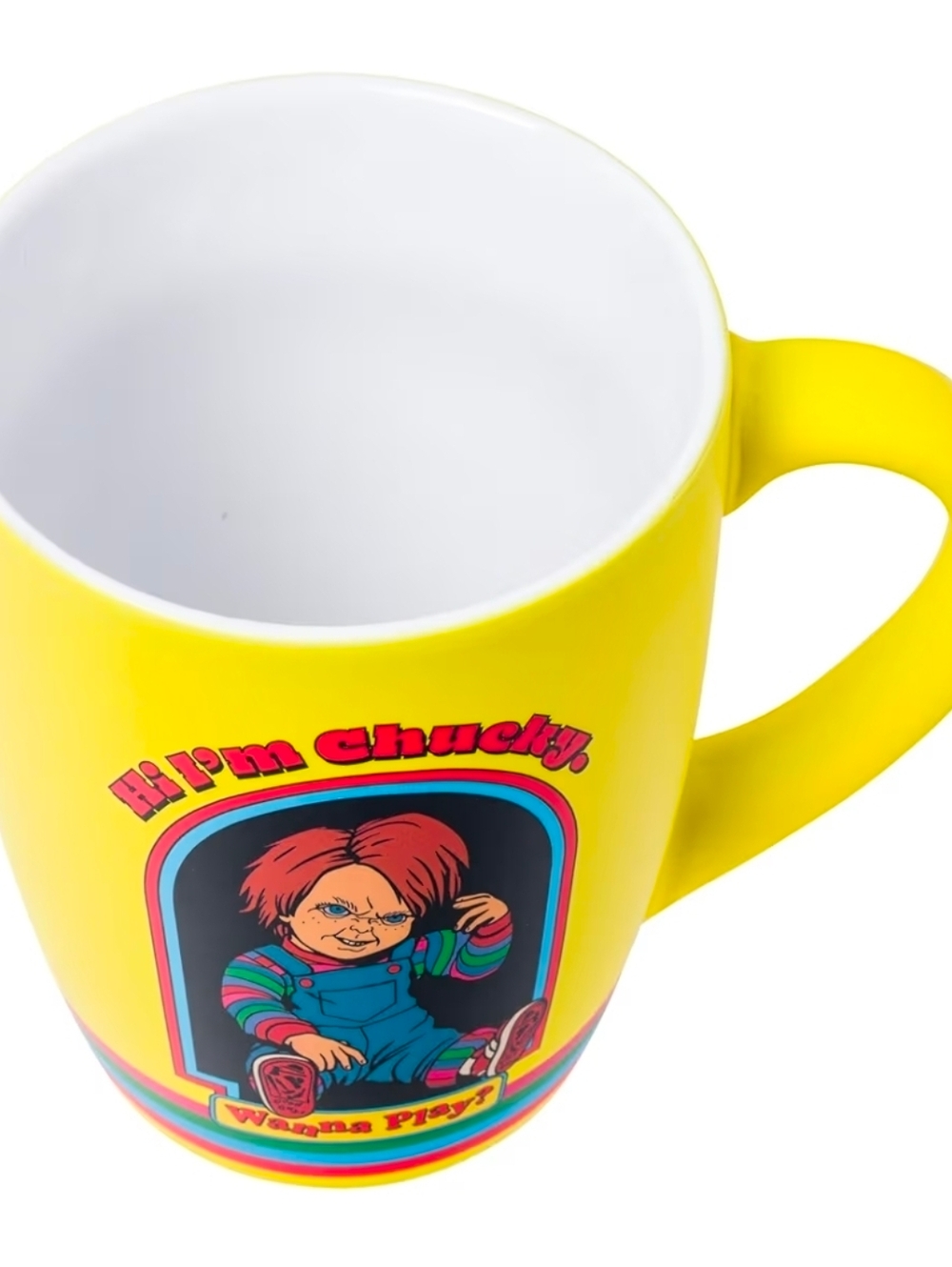 Chucky Horror Mug 25oz Soft Touch Double Sided “Hi I’m Chucky Wanna Play” - Picture 3 of 4